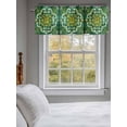 thumbnail image 3 of Green Yellow Flower Ethnic Curtain Valances for Windows, Boho Vintage Abstract Kitchen Valance Window Treatment, Light Filtering Block Curtains for Bathroom/Bedroom/Living Room 60'' x 18'', 3 of 9