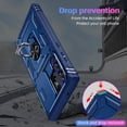 thumbnail image 4 of Design for Samsung Galaxy S24 Ultra Phone Case with Camera Lens Ring Holder Kickstand Heavy Duty Rugged Shockproof Military Grade Bumper Protective Cover for Women Men Girls 6.8 inch Blue, 4 of 14