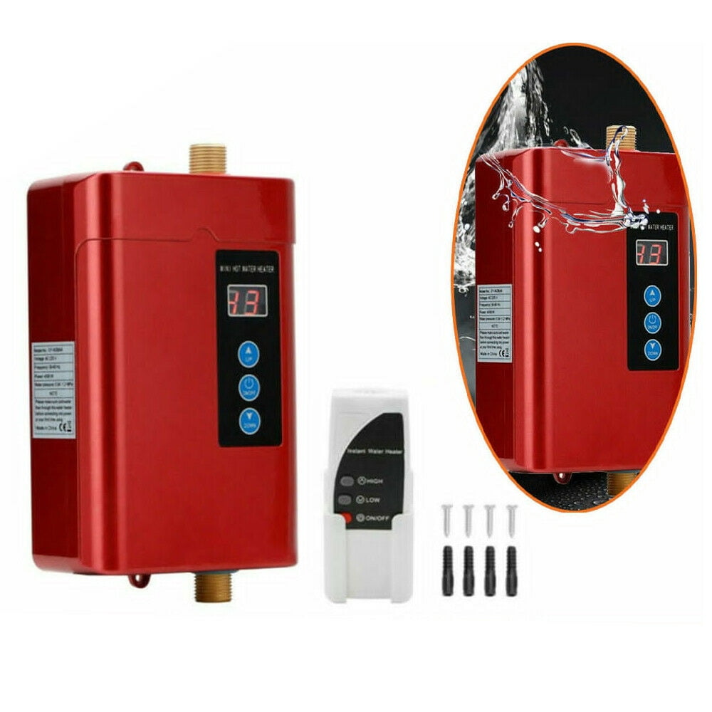 24 x 13.5 x 6.5 cm 3000W 110V Red Tankless Water Heater Electric Whole House Instant Hot On Demand 28-55 ℃