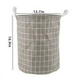 thumbnail image 5 of Large Laundry Basket with Handles, Checkered Laundry Hamper, Foldable Clothes Storage, High Storage Organizer for Bathroom, Bedroom, Grey, 5 of 6
