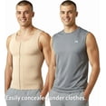 thumbnail image 3 of ToBeInStyle Men's Neoprene Slimming Body Shaper Vest Belly Compression - Beige - 2XL, 3 of 7