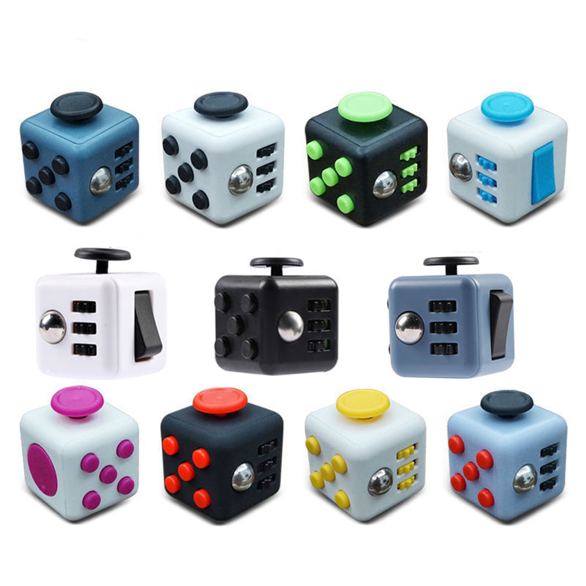 Fidget Toy Cube Stress Anxiety Relief Desk Relief 6 Sided For Adults Kids Focus 