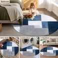 thumbnail image 5 of Blue Grey 4FT Round Area Rugs for Living Room Abstract Graffiti Modern Mottled Art Ultra-Thin Non-Slip Round Rugs Machine Washable Low Pile Circle Carpet for Bedroom Kitchen Nursery, 5 of 9