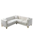 thumbnail image 3 of L-shaped Velvet For Living Spaces, 5 With 3 Cushions, And Fashionable, Classic Design , 82.2-inch Sectional Corner Couch. Built Solid Wood, Soft Foam Cushions. Nailhead Trim. Suited Room, Bedroom,, 3 of 6