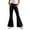 Black, variant on MuXiKeJi Clothes Girls Plaid Flare Pants High Waist Relax Fit Active Dance Bell Bottoms with Pockets School Uniform Pants for Kids 15-16 Years