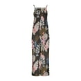 thumbnail image 4 of Gray Women Floral Print Loose Fit Pants Bib Pants Pants Unitard for Teen Girls Casual Flare Bell Bottom Straight Leg Long Bootcut Leg Fall Summer Pants 2025 Clothes S, 4 of 4