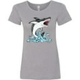 thumbnail image 3 of Inktastic Great White Shark Jumping Women's T-Shirt, 3 of 5