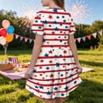 thumbnail image 5 of Grblisyd 4th of July Dresses for Girls USA Patriotic Short Sleeve Dress Star Striped Crew Neck A Line Dress Independence Day Outfit with Pockets 10-12y, 5 of 6
