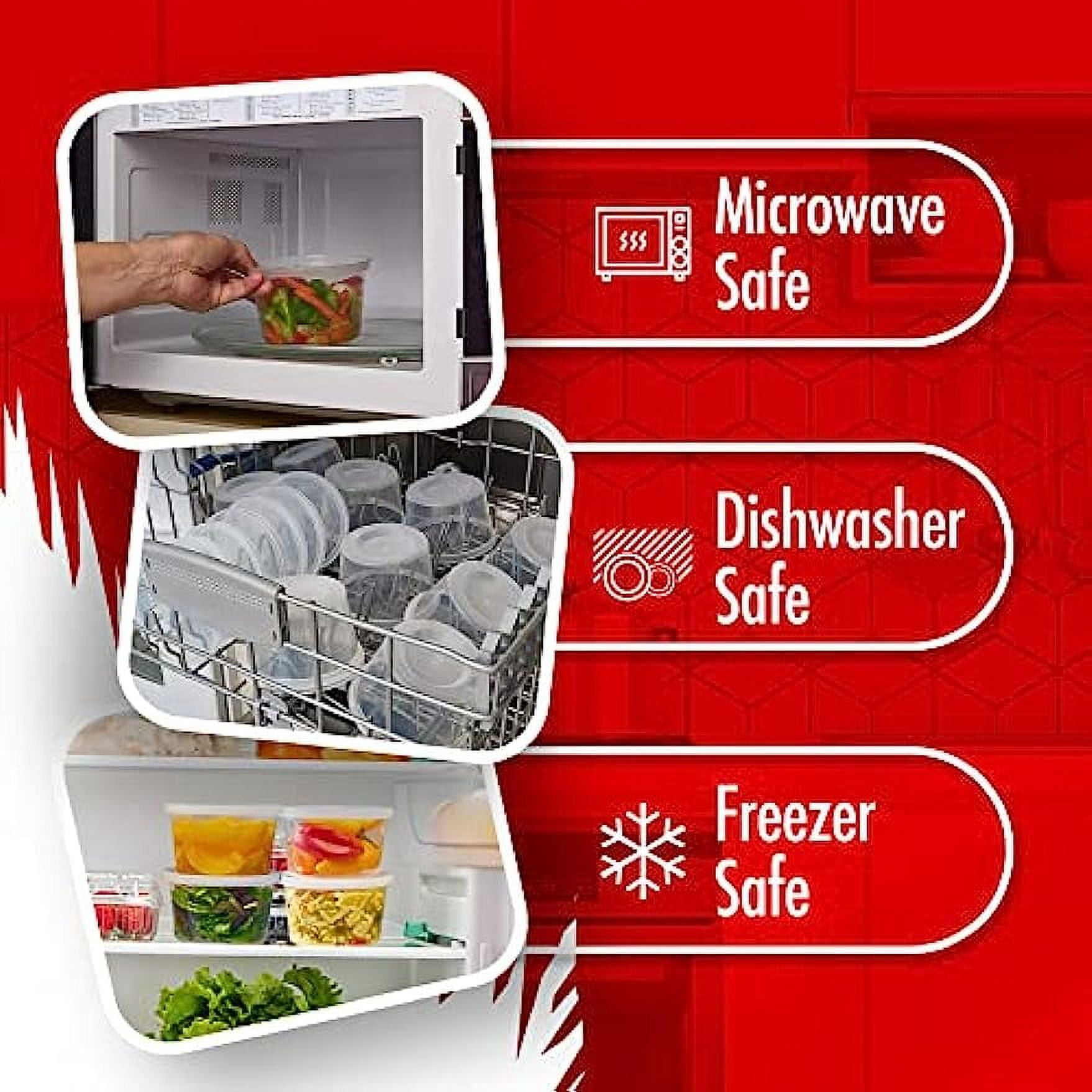 Deli Food Containers with Lids - 16 Oz Pint Size Airtight Food Storage Takeout Meal Prep Containers with Lids, BPA-Free, Dishwasher, Microwave Safe