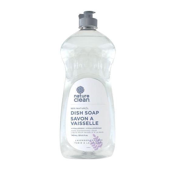 Savon à vaisselle liquide 98 % naturel Nature Clean lavande (740 ml)