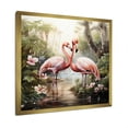 thumbnail image 2 of Designart "Tropical Flamingo Romance" Animals Framed Wall Art Decor - Modern Green Flamingo Bedroom Framed Canvas Wall Art, 2 of 6