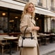 thumbnail image 4 of Bolso tote para mujer para el trabajo y los desplazamientos | Bolso grande de tela con bolsillo con cremallera | Ligero y resistente | Negro, caqui, marrón | Otoño e invierno, 4 of 6