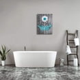 thumbnail image 3 of Bathroom Wall Art Daisy Canvas Pictures Modern Flower Bathtub Artwork Rustic Wood Board Background Contemporary Wall Art Decor Bedroom Living Room Office Home Framed Ready to Hang Blue 12" x 16", 3 of 5