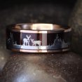 thumbnail image 3 of Rings for Women Sawvnm Black Ring Wood Inlay Deer Stag Ring Mens Wedding Band Women Gift on Clearance, 3 of 4