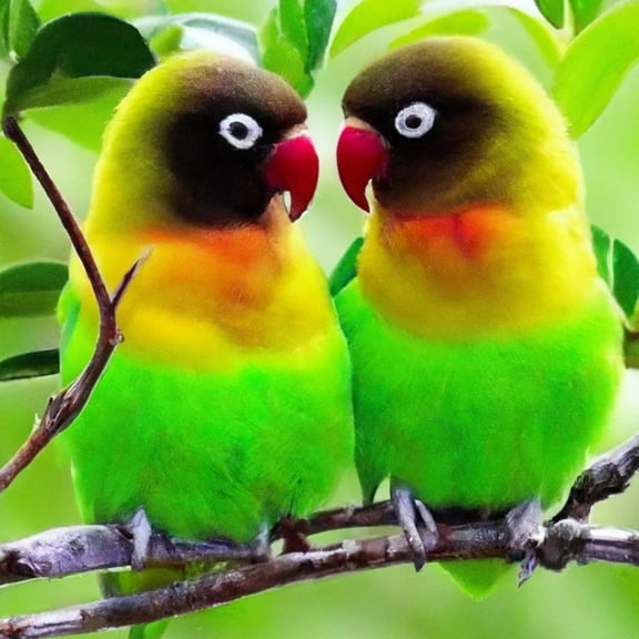 5D DIY Diamond Painting Set "Two Green Birds, Branch Animals" Round Diamond Art Crafts for Adults, Suitable for Wall Decoration, Bedroom and Home Decoration