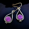 thumbnail image 4 of K-KED Silver Zirconia Moonstone Earrings Pearl Ear Hook Dangle Drop Gift Delicate Jewelry Pair-#15, 4 of 6