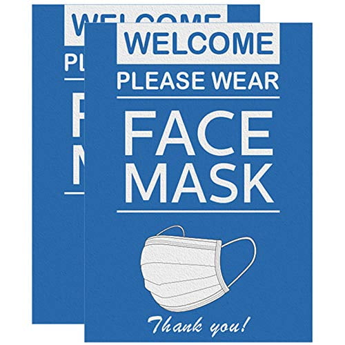 Please Wear Face Coverings Social Distancing Office Business Window Stickers 