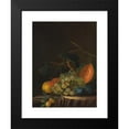 thumbnail image 2 of Johann Daniel Bager 19x24 Black Modern Framed Museum Art Print Titled - Still Life with Grapes, Peaches, Plums and Melon (1800), 2 of 5