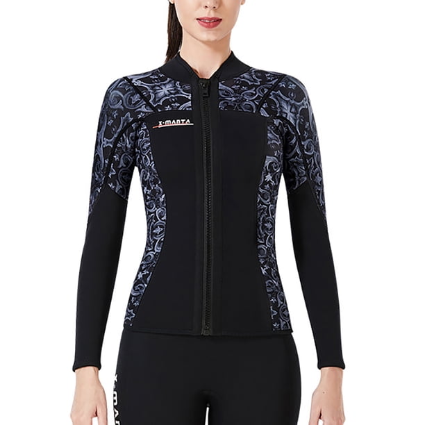Vela de buceo 1.5mm Tops Tops de neopreno Mantenga en caliente Wetsuits Cálido Chaqueta de buceo Scuba Buceo Traje de canoa Surf para aeróbicos de agua Snorkeling Gray XL Guardurnaity OD003291-09