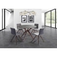 thumbnail image 2 of 47" X 47" X 30" Walnut Veneer Solid Wood Extendable Dining Table, 2 of 2