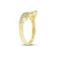 thumbnail image 4 of AFFY Simulated Multi Stone Jasmine Princess Style Engagement Crown Ring In 14k Yellow Gold Over Silver-10.5, 4 of 6