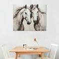 thumbnail image 2 of GOSMITH  Horse Pictures Painted Wall Art Paintings Brown Animal Canvas Prints Farmhouse Wall Decor Horses Head to Head Artwork Stretched Black Frame for Bedroom Living Room, 2 of 4