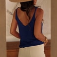 thumbnail image 3 of Women's Summer V Neck Knit Sweater Tank Tops Casual Loose Fit Sleeveless Camisole Blouses Blue XL, 3 of 4