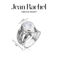 thumbnail image 3 of Jean Rachel Jewelry 925 Sterling Silver Statement Ring with White Round Clear Cubic Zirconia, 3 of 9