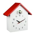 thumbnail image 2 of Cuckoo Clock, Birdhouse Minimalist Modern Design Clock Pendulum, Natural , Desktop Tabletop Shelf Standing Clock Watch Red, 2 of 8