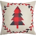 thumbnail image 7 of SUFAM Set of 4 Pillow Cases Buffalo Checked Plaid Christmas Farmhouse Tree Deer Snowflake Red Winter Throw Pillowcase Cover Cushion Case Home Decor 18x18 inch, 7 of 7