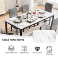 thumbnail image 5 of Recaceik 7 Piece Modern Faux Marble Dining Table Set, Gray, 5 of 10