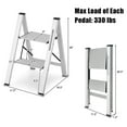 thumbnail image 3 of Topcobe Folding Aluminum 2-Step Ladder with Non-Slip Pedal and Footpads, Step Stool Foldable, Silver, 3 of 10