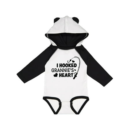 

Inktastic I Hooked Grannie s Heart with Fishing Rod Gift Baby Boy or Baby Girl Long Sleeve Bodysuit