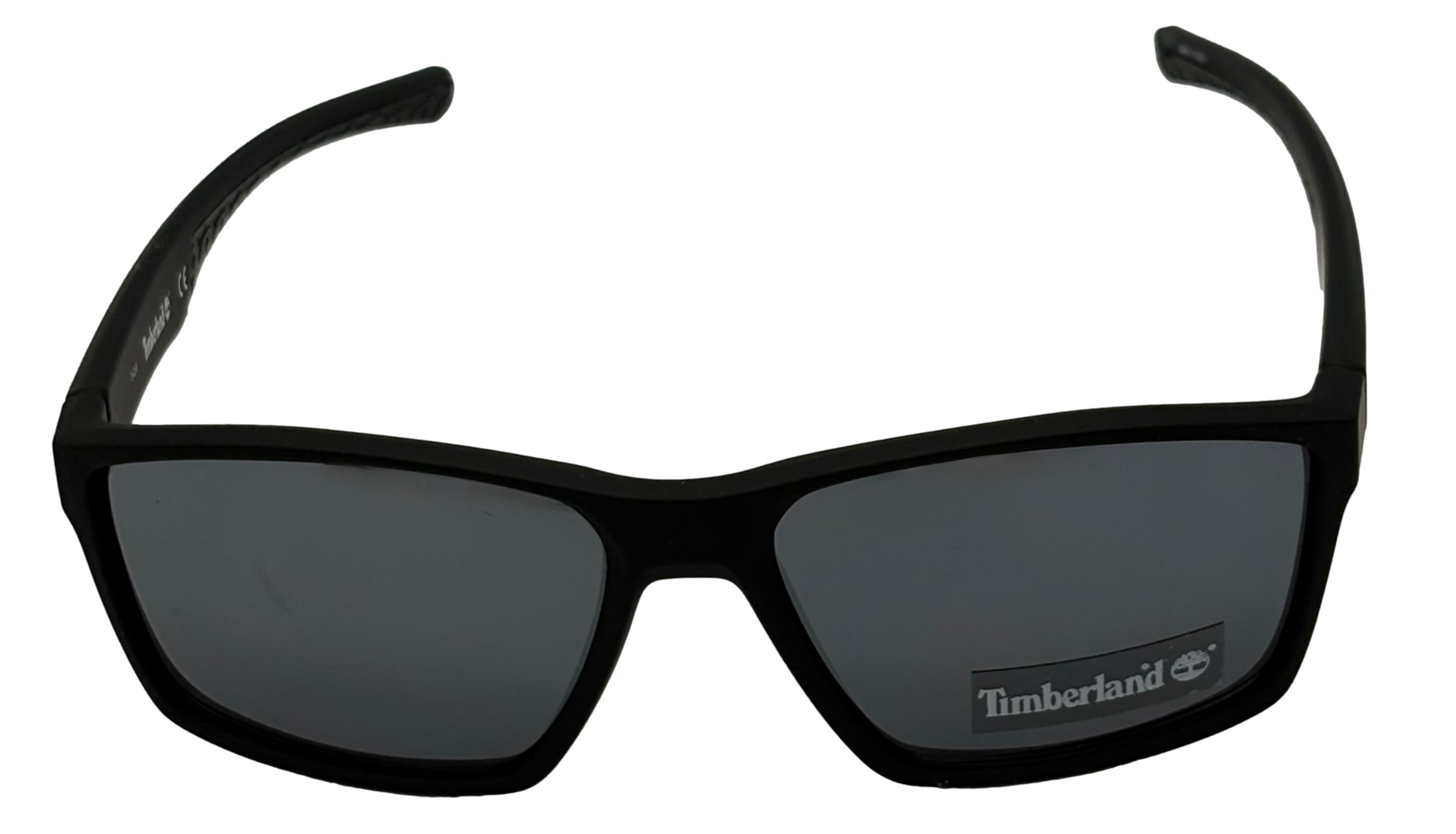 Timberland Matte Black Plastic Men's Rectangle Sunglasses, Matte Black