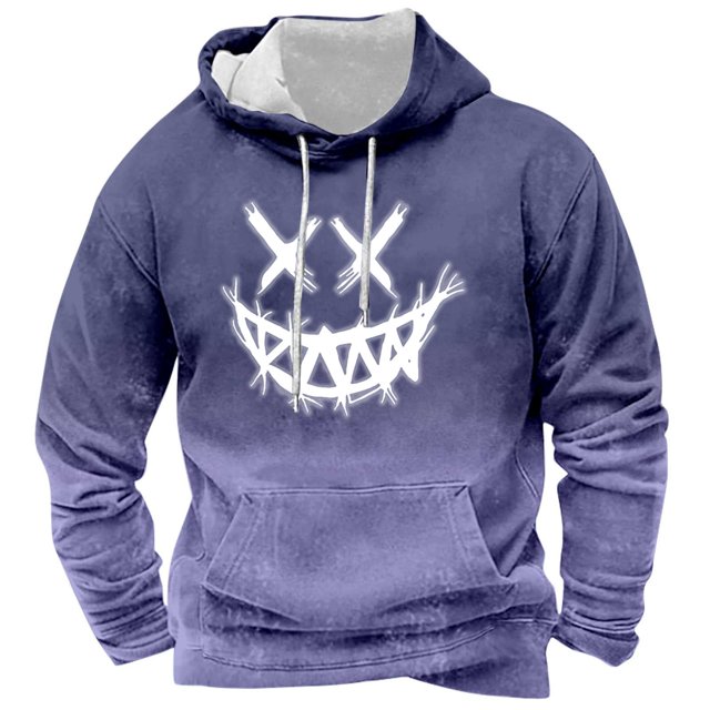 VBARHMQRT Chandail à Col Rond Camouflage pour Homme à Capuche Dégradé à Manches Longues Chandail Athlétique