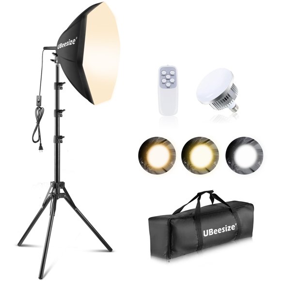 UBeesize Kit d'Éclairage pour Photographie, Kit d'Éclairage Professionnel 20 Pieds' x 20 Pieds' avec Ampoules LED 85W 3000-7500K, Lumières de Studio pour Photographie