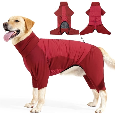 UOSIA Full Body Dog Winter Coat Warm Fleece Pullover Pajamas Four Legs Dog Jacket