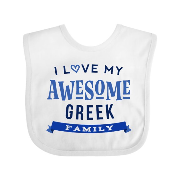 Inktastic Greek Family Pride Awesome Boys or Girls Baby Bib