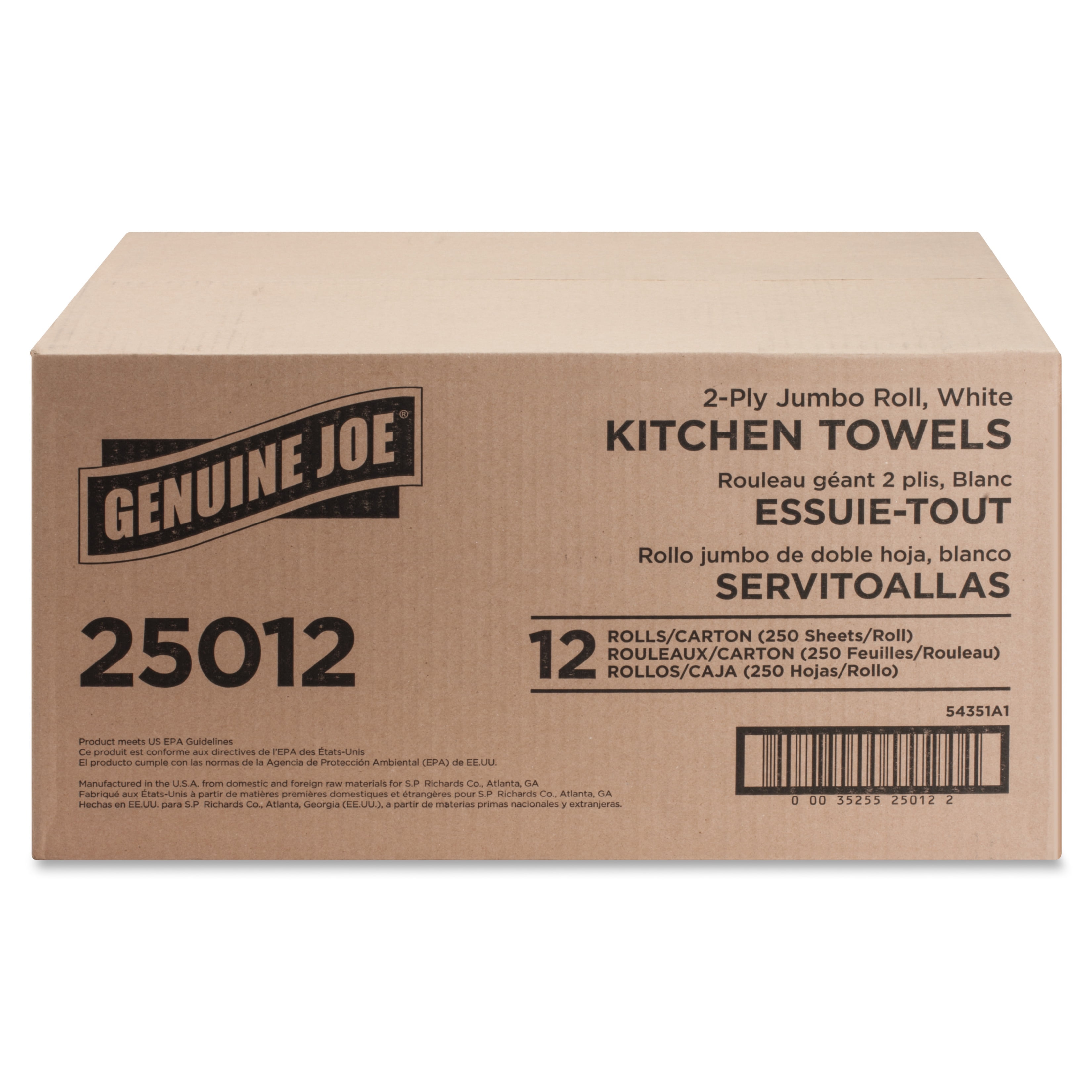 Genuine Joe, GJO25012, Paper Towels, 12 / Carton, White
