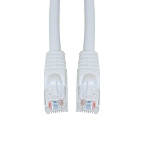 Cat6A White Ethernet Patch Cable, Snagless - Molded Boot, 500 Mhz, 10 Foot