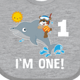 thumbnail image 4 of Inktastic First Birthday 1 Year Old Dolphin Boys or Girls Baby Bib, 4 of 4