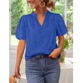 thumbnail image 2 of Blusa de verano para mujer ZESICA 2025 con cuello en V y manga corta abullonada, 2 of 8