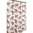 thumbnail image 2 of Serafina Home Boho Elephant Shower Curtain: Fun and Elegant Red Coral Blush Grey Green White Design with Pom Pom Side Fringe, 2 of 8