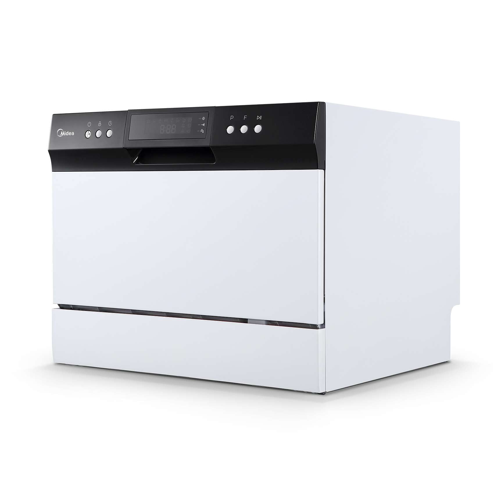 Midea Portable Countertop Dishwasher, 6 Place Settings, 8 Programs, White, MDC22P1AWW, New