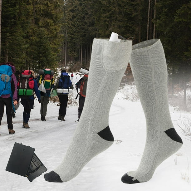 Calcetines térmicos shamjiam Calcetines eléctricos térmicos recargables para hombres Gris