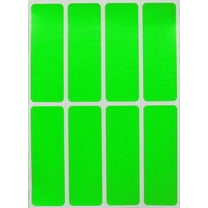 Rectangular Sticker Labels 3x1 inch (75mm x 25mm) Neon Green Labeling Sticker Sheets 864 - Pack by Royal Green