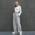thumbnail image 2 of COUVER Women’s Cotton Blend Fleece Cargo Jogger Pants with Pockets, Heather Grey, Large, 1 Pair, 2 of 6