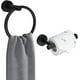 thumbnail image 1 of Portarrollos de papel higiénico y toallero montado en la pared, 1 pieza Portarrollos de acero inoxidable 304 Accesorio de hardware para soporte de papel higiénico, para baño Cocina - Negro mate, 1 of 5