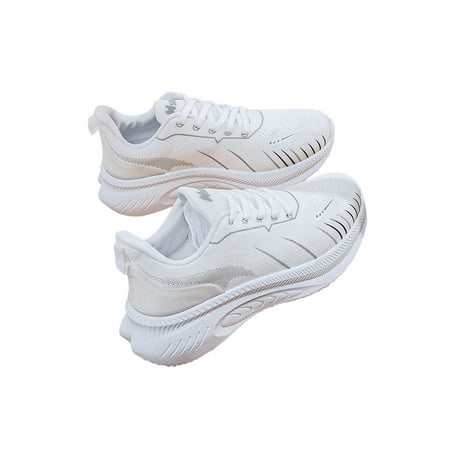 

Fangasis Unisex Running Shoes Fitness Workout Athletic Lace Up Sneakers Womens Mens Trainers Hiking Lightweight Sport White 6（M）