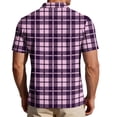 thumbnail image 6 of Garbnen Polo Shirts for Men Short Sleeve Plaid Color Block Collared Henley Shirt Men Lightweight Breathable Casual Summer Beach Travel Golf Shirts Men S, 6 of 7